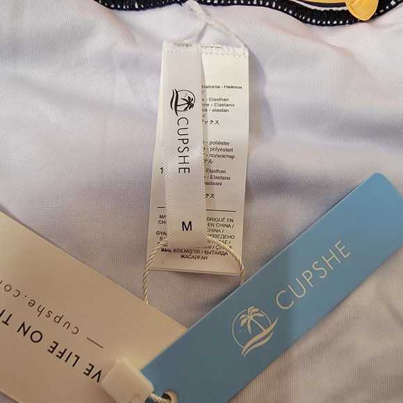 Cupshe Women's Leaves Print Two Piece Bikini Swimsuit Set V Neck Lace Up size M - Picture 12 of 15